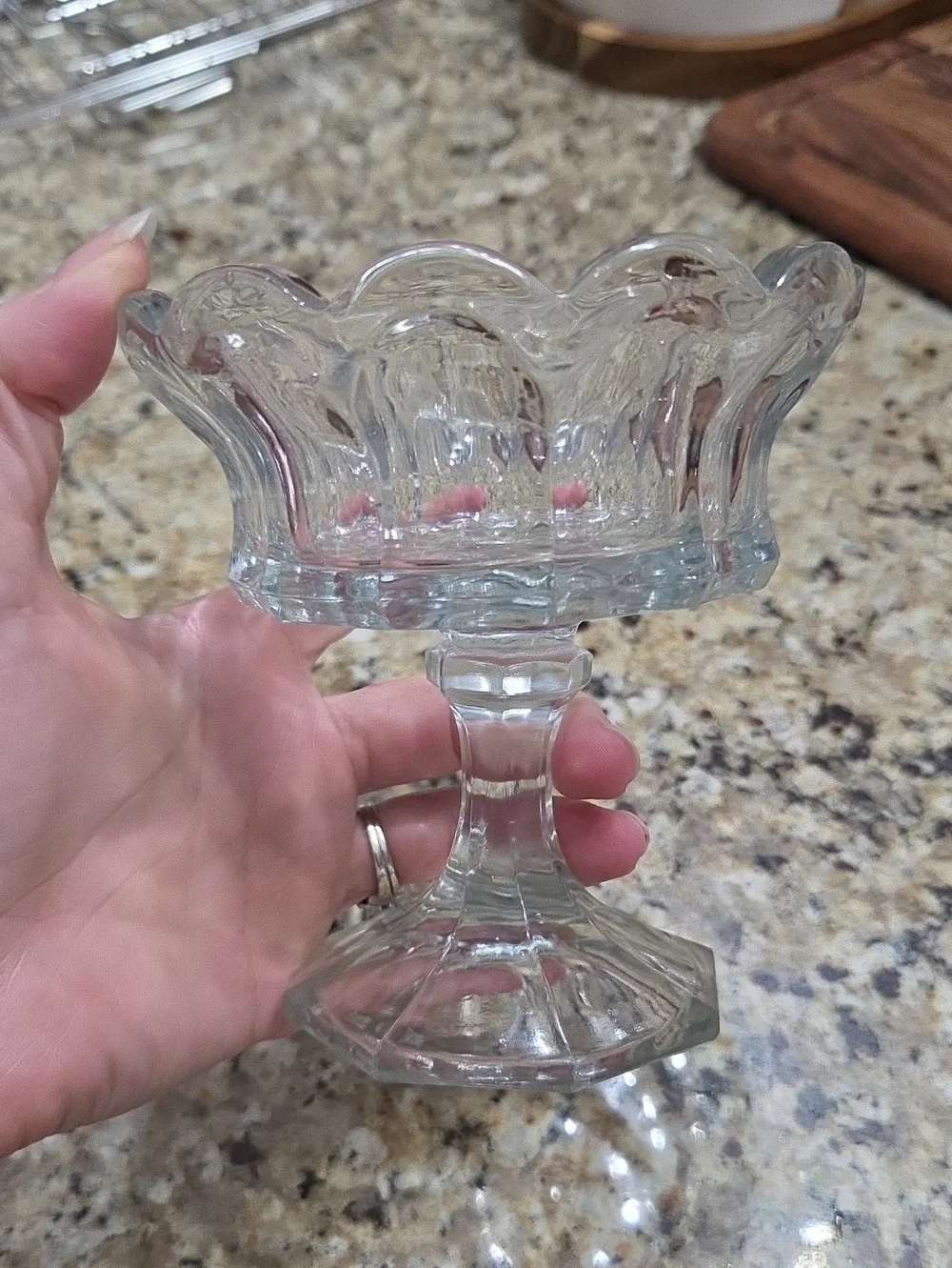 Clear Glass Pedestal Compote Candy Bowl - Elegant Home Accent